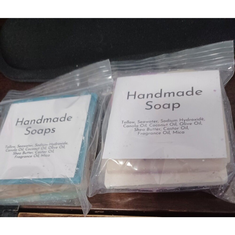 Lot Of 2 Handmade Soaps WEIGHS 5.5 Ozs See Discription For Ingredients